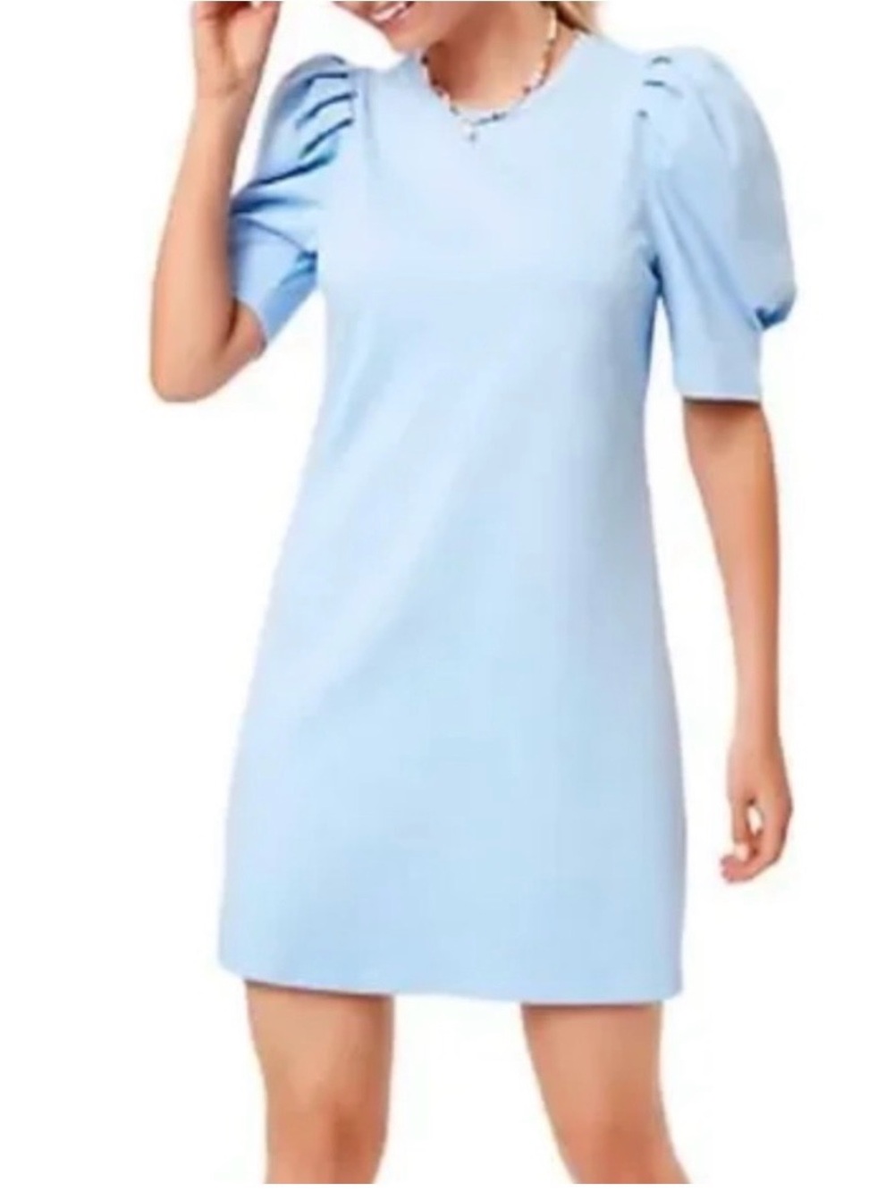 New Tuckernuck Pomander Place Stella Puff Sleeve T-Shirt Dress Powder Blue XXL